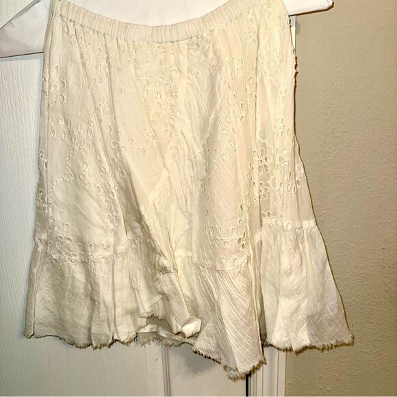 Free People Dresses & Skirts - Free people cream white eyelet lace tiered skirt